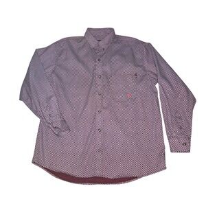 Forge FR NEW Work Shirt Mens XL Maroon Geometric Flame Resistant NFPA 2112 CAT 2